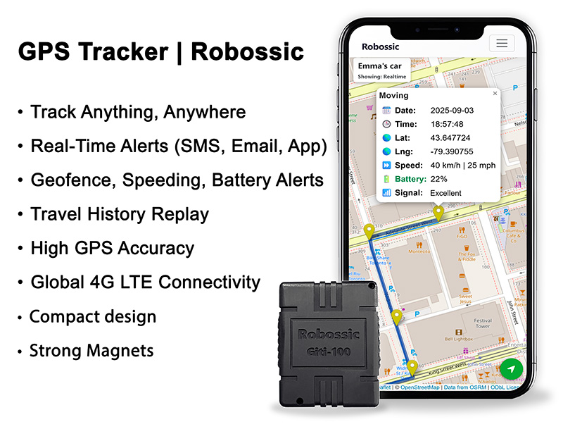 Robossic GPS Tracker features